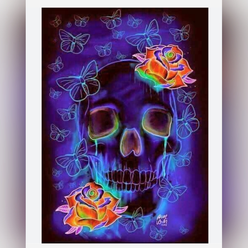 Butterfly skull 8 1/2"x11" Wall Art